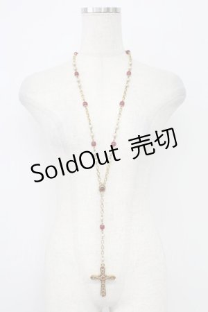 画像: PINK HOUSE / ビーズ使いロザリオネックレス  ゴールド T-26-02-26-027-LO-AC-OW-ZT