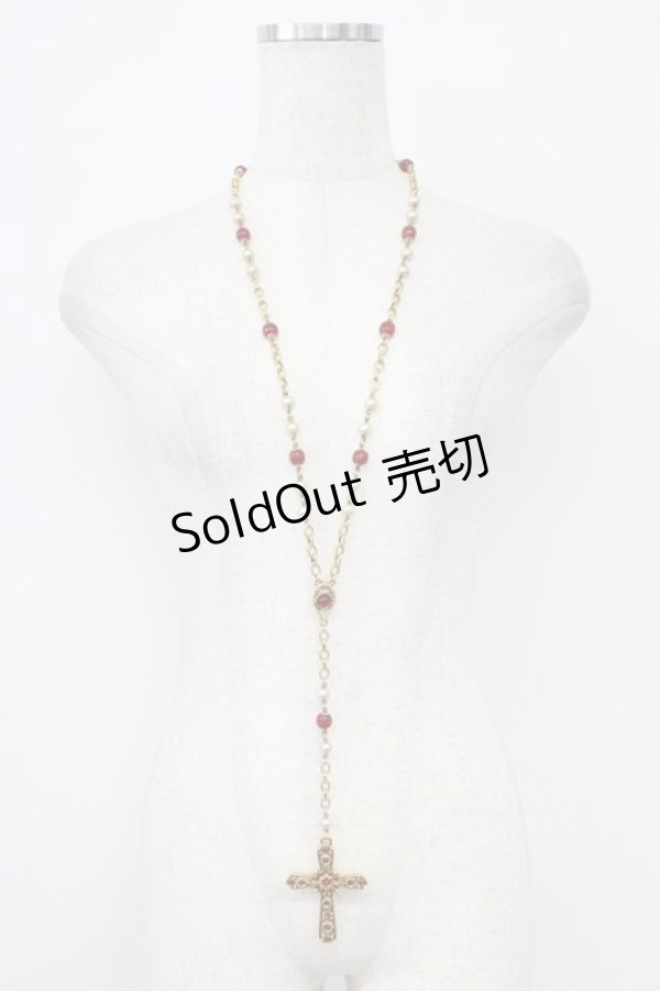 画像1: PINK HOUSE / ビーズ使いロザリオネックレス  ゴールド T-26-02-26-027-LO-AC-OW-ZT (1)