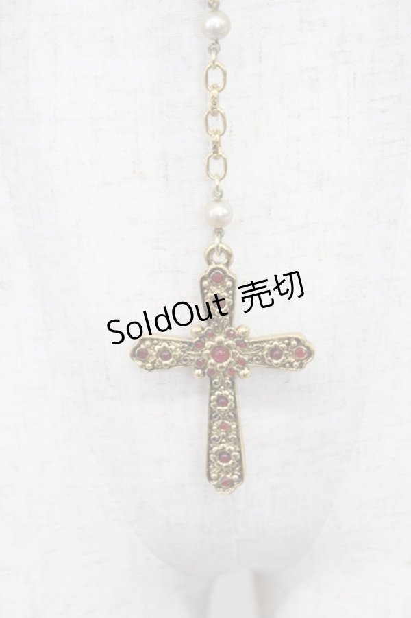 画像2: PINK HOUSE / ビーズ使いロザリオネックレス  ゴールド T-26-02-26-027-LO-AC-OW-ZT (2)