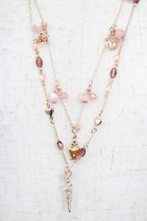 画像: axes femme / フェミニン2連ネックレス  アワピンク T-26-02-26-029-AX-AC-SA-ZT635-F001