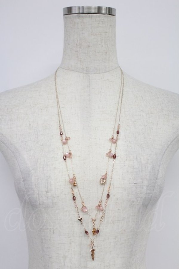 画像2: axes femme / フェミニン2連ネックレス  アワピンク T-26-02-26-029-AX-AC-SA-ZT (2)