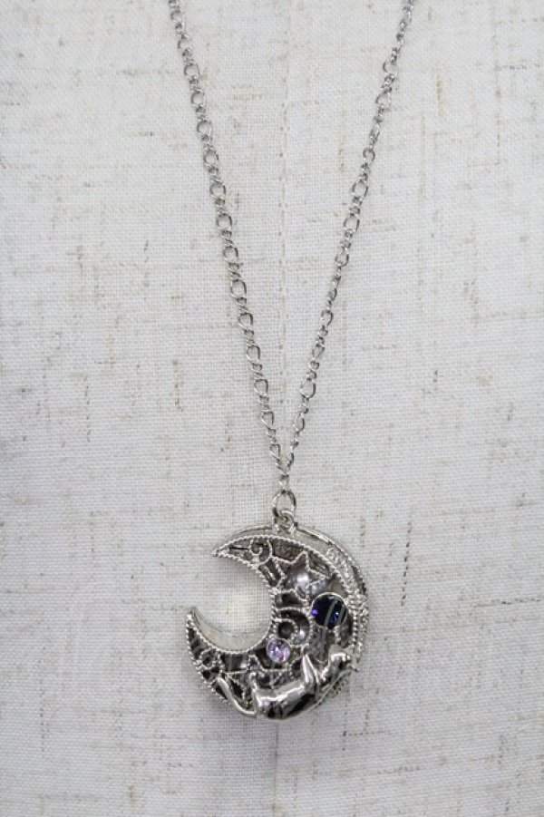 画像1: axes femme / ムーンＸアニマルネックレス  シルバー T-26-02-26-032-AX-AC-SA-ZT (1)