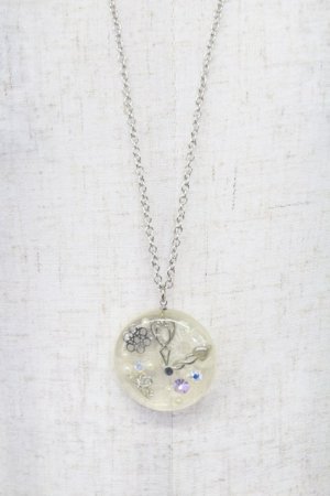 画像: axes femme / クリア丸型ネックレス  クリアＸシルバー T-26-02-26-035-AX-AC-SA-ZT635-F001