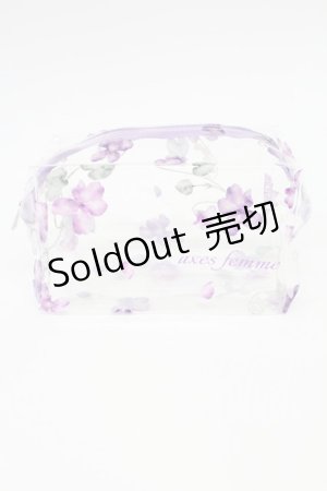 画像: axes femme / オリジナル柄クリアポーチ  パープル T-26-02-26-010-AX-ZA-SA-ZT