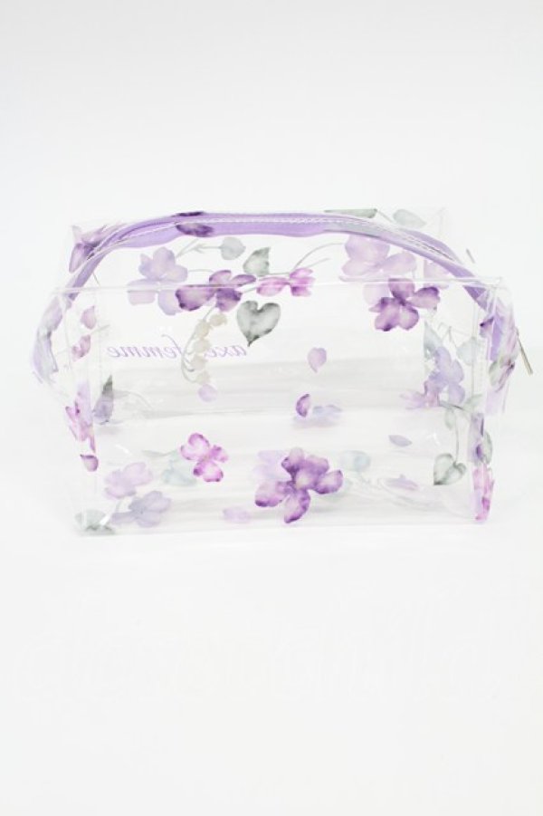 画像2: axes femme / オリジナル柄クリアポーチ  パープル T-26-02-26-010-AX-ZA-SA-ZT (2)