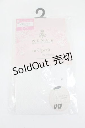 画像: m petit by misako / AMNIタイツロゴ  白 T-26-02-26-011-LO-ZA-SA-ZT635