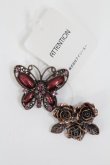 画像1: axes femme / 蝶&ローズバレッタセット  ピンクＸアンティーク T-26-02-26-012-AX-AC-SA-ZT (1)
