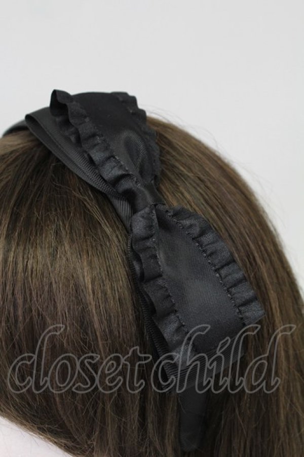 画像2: m petit by misako / AMリボンカチューシャ  黒 T-26-02-26-016-LO-AC-SA-ZT (2)