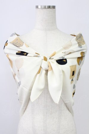 画像: INGEBORG / 香水瓶柄ストール  シロ T-26-02-26-018-LO-ZA-OW-ZT