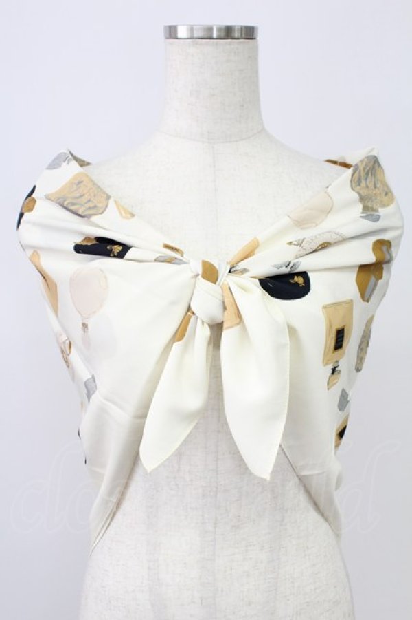 画像1: INGEBORG / 香水瓶柄ストール  シロ T-26-02-26-018-LO-ZA-OW-ZT (1)