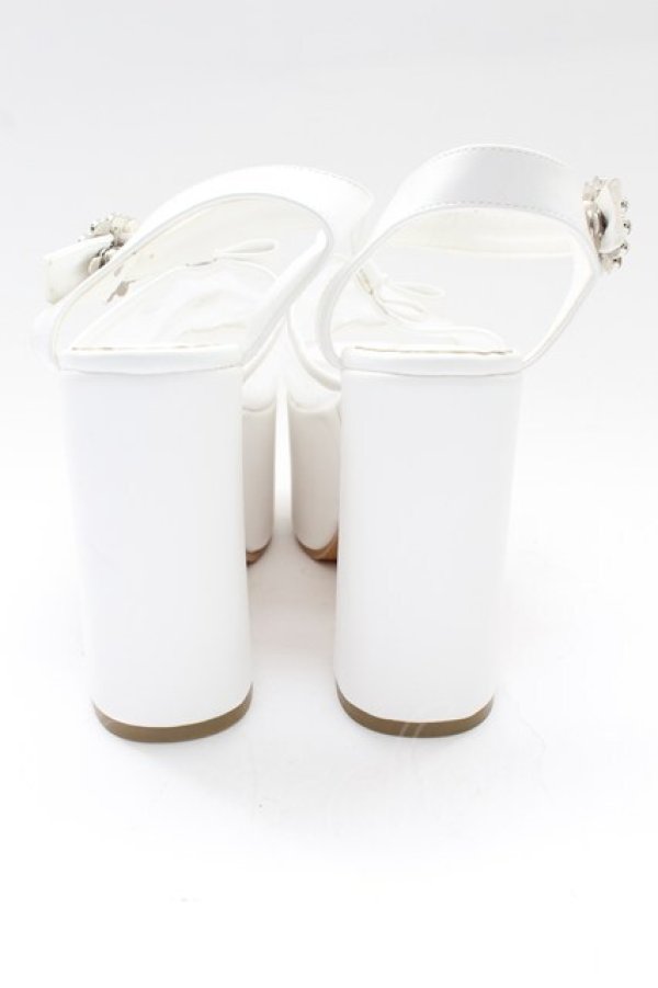画像2: evelyn / 3連リボン厚底サンダル M 白 T-26-02-27-028-LO-SH-SA-ZT (2)