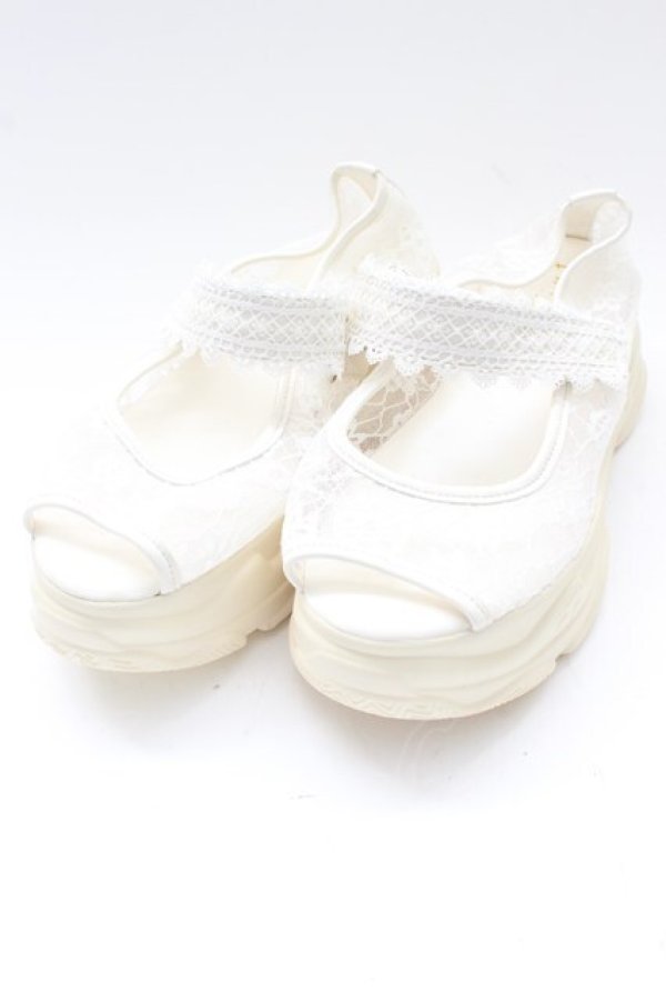 画像1: Fi.n.t / レース使いスニーカーサンダル 約24.5CM(内側採寸) 白 T-26-02-27-030-CA-SH-SA-ZT (1)