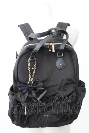 画像: m petit by misako / フリルリュック  黒 T-26-02-27-006-LO-BG-SA-ZT