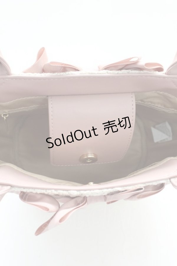 画像4: m petit by misako / AMリボンツキカゴトート  ピンクＸアイボリー T-26-02-27-001-0-BG-SA-ZT (4)