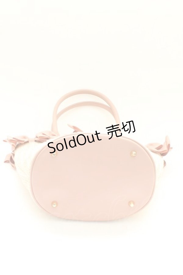 画像5: m petit by misako / AMリボンツキカゴトート  ピンクＸアイボリー T-26-02-27-001-0-BG-SA-ZT (5)