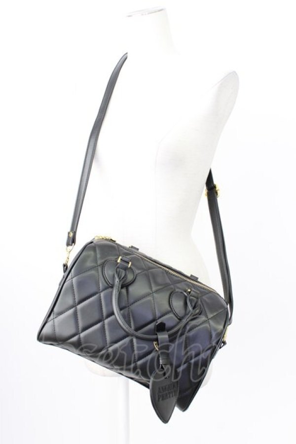 画像1: Angelic Pretty / おでかけキルティングボストンバッグ  黒 T-26-02-27-002-AP-BG-SA-ZT (1)