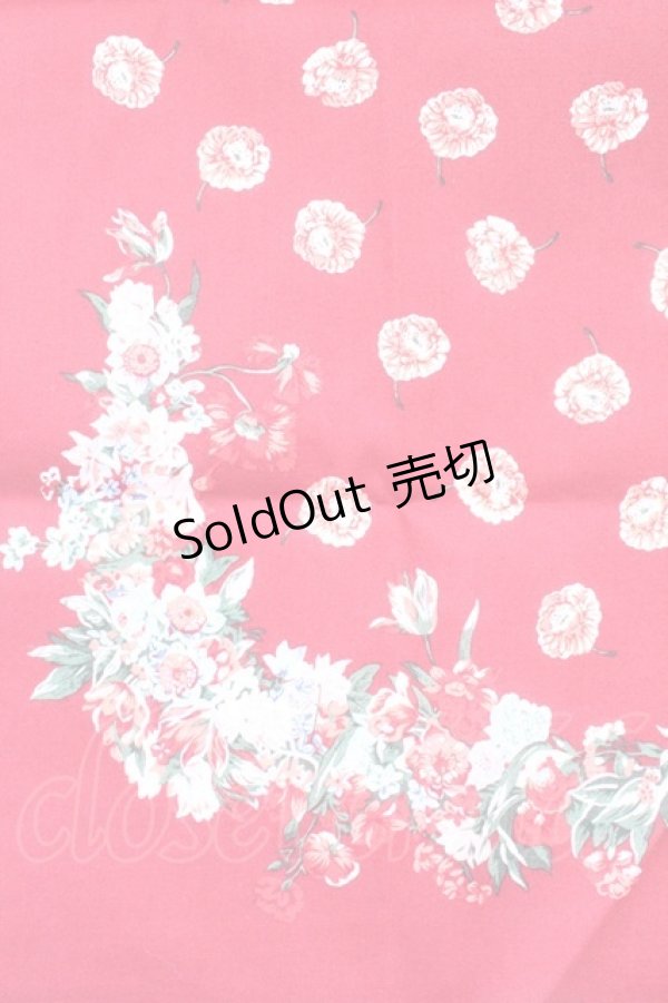 画像3: PINK HOUSE / フラワープリントスカーフ  赤 T-26-02-27-015-LO-ZA-SA-ZT (3)