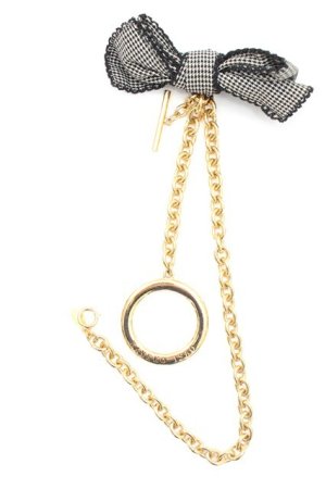 画像: KANEKO ISAO / 千鳥リボンチェーン  黒Ｘ白Ｘゴールド T-26-02-27-024-EL-ZA-SA-ZT