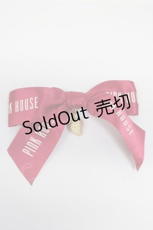 画像: PINK HOUSE / イチゴチャーム付きロゴリボンブローチ  レッド T-26-02-28-001-LO-ZA-SA-ZT