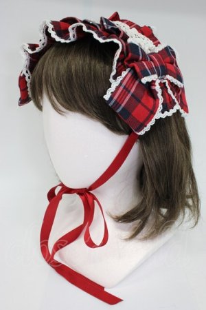 画像: axes femme kawaii / タータンチェックヘッドドレス  赤チェック T-26-02-28-025-AX-AC-SA-ZT