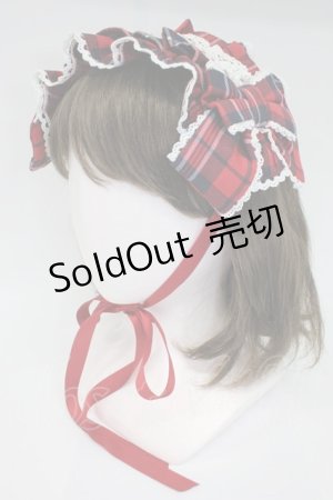 画像: axes femme kawaii / タータンチェックヘッドドレス  赤チェック T-26-02-28-025-AX-AC-SA-ZT636-F002