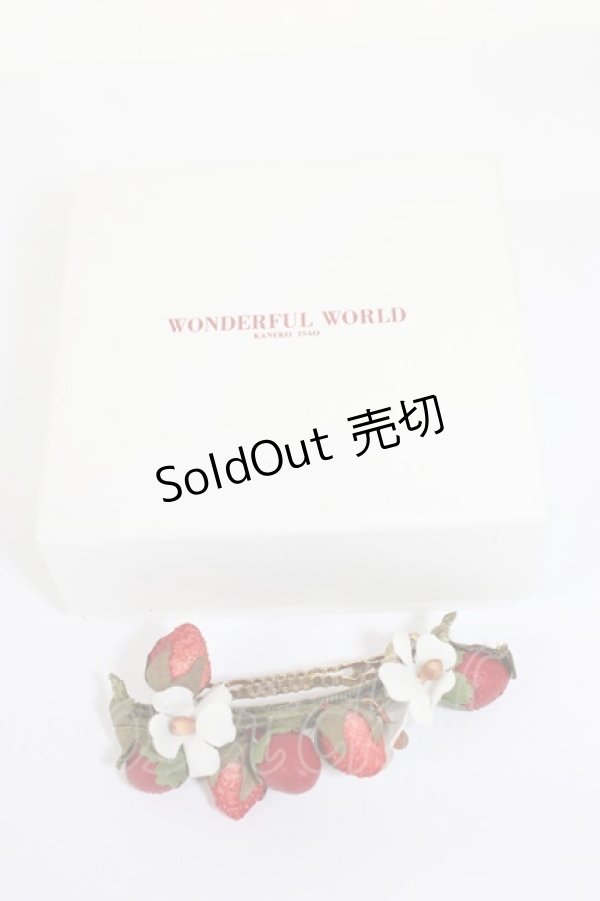 画像4: WONDERFUL WORLD / いちごバレッタ  赤Ｘゴールド T-26-02-28-027-LO-AC-SA-ZT (4)