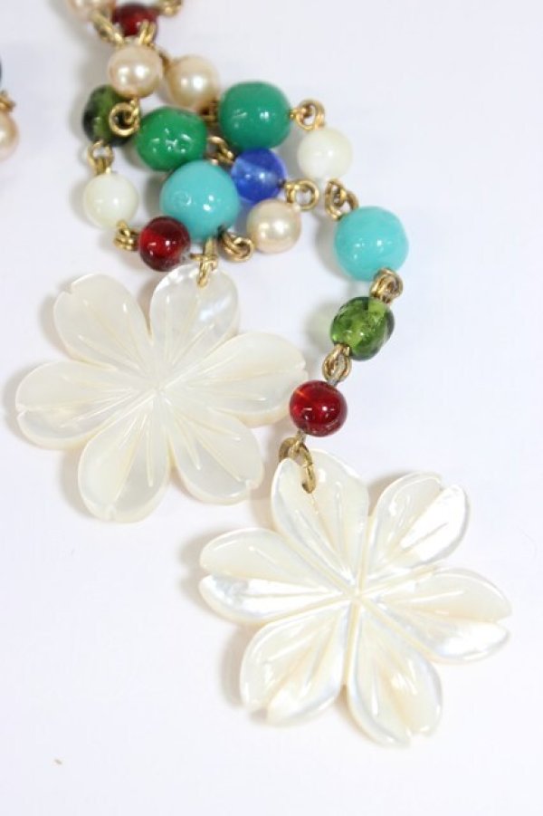 画像6: WONDERFUL WORLD / 桜モチーフビーズネックレス  白Ｘ青Ｘブラウン T-26-02-28-028-LO-AC-SA-ZT (6)