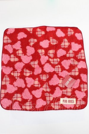 画像: PINK HOUSE / ハンドタオル  ピンク赤 T-26-02-28-035-LO-ZA-SA-ZT