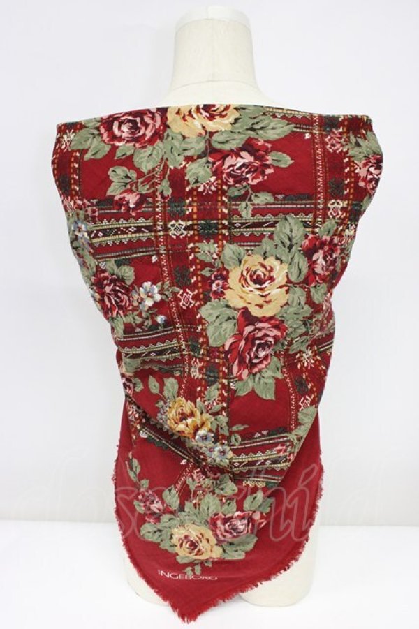 画像2: INGEBORG / プリントストール  赤フラワー T-26-02-28-043-0-ZA-SA-ZT (2)