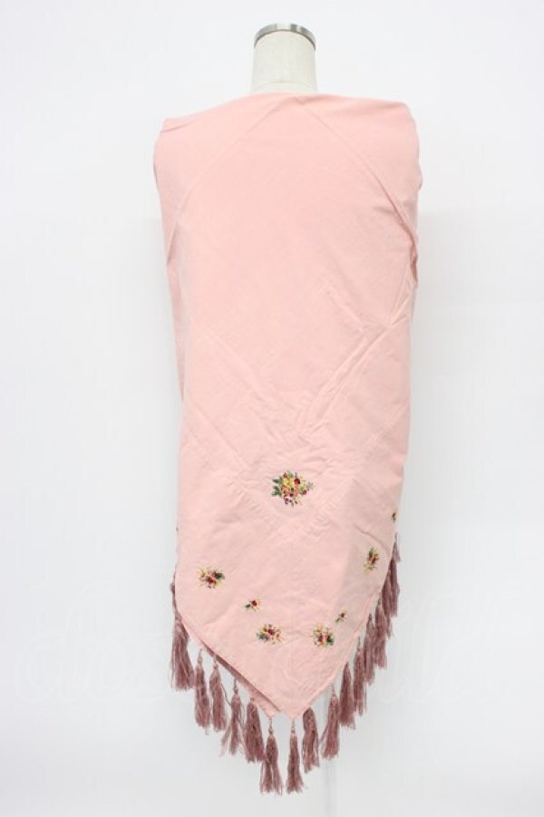 画像2: PINK HOUSE / タッセル縁大判ストール  ピンク T-26-02-28-052-LO-ZA-SA-ZT (2)
