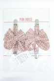画像1: PINK HOUSE / チェックリボンたくし上げクリップ  ピンク T-26-02-28-053-LO-ZA-SA-ZT (1)
