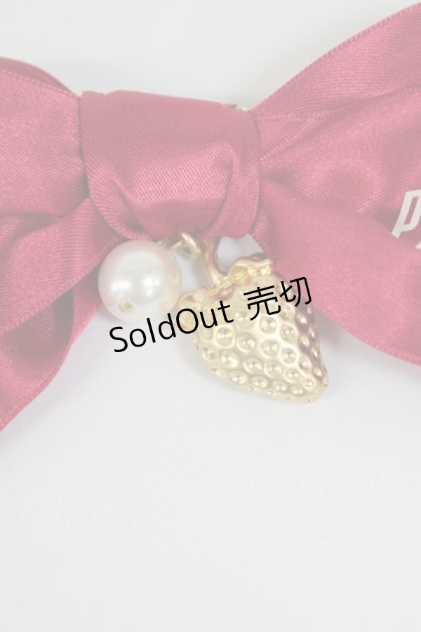 画像3: PINK HOUSE / イチゴチャーム付きロゴリボンブローチ  レッド T-26-02-28-001-LO-ZA-SA-ZT (3)