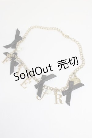 画像: Maison de FLEUR / ロゴリボンチェーンバッグチャーム  ゴールドＸ黒 T-26-02-28-015-LO-AC-SA-ZT