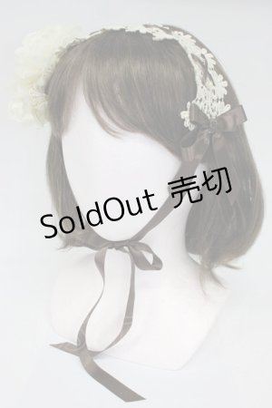 画像: Innocent World / ラナンキュラスの乙女ヘッドドレス  ブラウンＸ白 T-26-02-28-024-IW-AC-SA-ZT