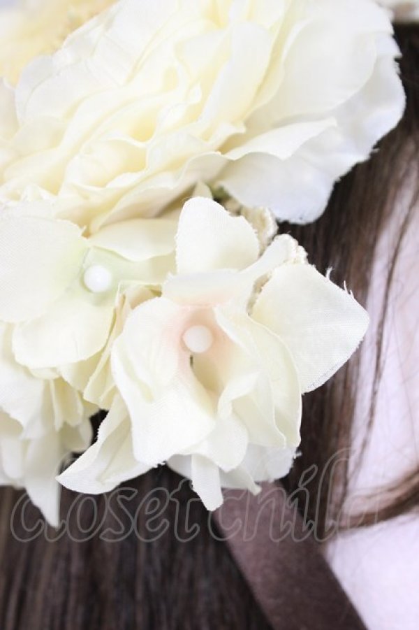 画像4: Innocent World / ラナンキュラスの乙女ヘッドドレス  ブラウンＸ白 T-26-02-28-024-IW-AC-SA-ZT (4)