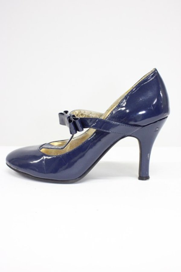 画像3: Baby Baby / リボンTパンプス 37 ネイビー T-26-03-01-021-PU-SH-SA-ZT (3)