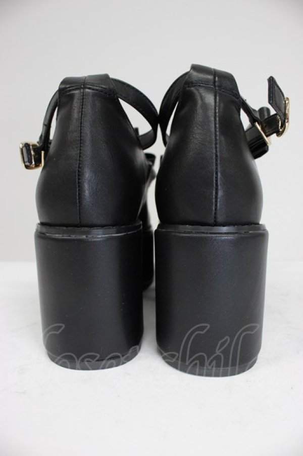 画像2: Ank Rouge / ダブルリボンドーリーシューズ M 黒 T-26-03-01-003-CA-SH-SA-ZT (2)