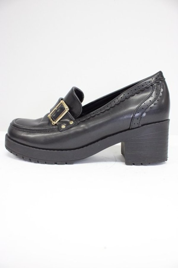 画像3: Amavel / ロゴリボン付ビブラムローファーパンプス L 黒 T-26-03-01-023-CA-SH-SA-ZT (3)