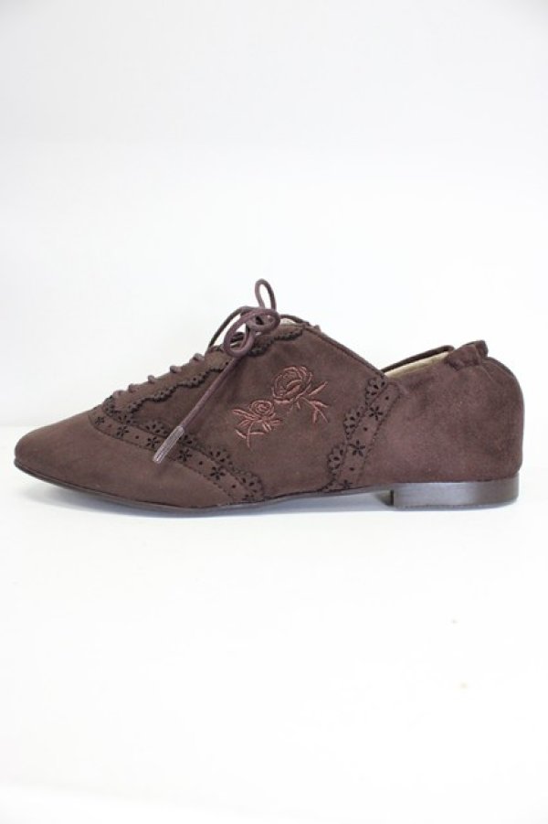 画像3: axes femme / スエードバラ刺繍バブーシュ M チャ T-26-03-01-004-AX-SH-SA-ZT (3)