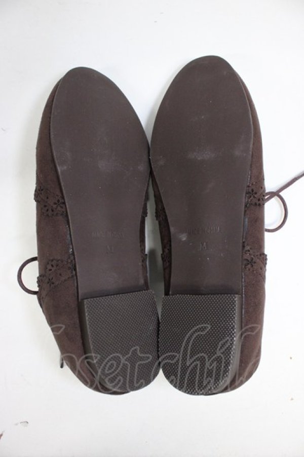 画像4: axes femme / スエードバラ刺繍バブーシュ M チャ T-26-03-01-004-AX-SH-SA-ZT (4)