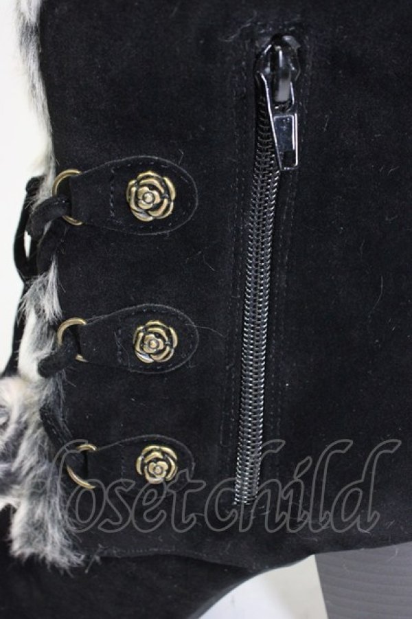 画像5: axes femme / ファーボンボンロングブーツ M 黒 T-26-03-01-033-AX-SH-SA-ZT (5)