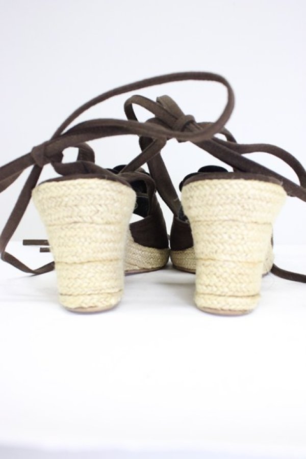 画像2: INGEBORG / フラワークリップ付きギャザーサンダル XL ブラウン T-26-03-01-034-LO-SH-SA-ZT (2)