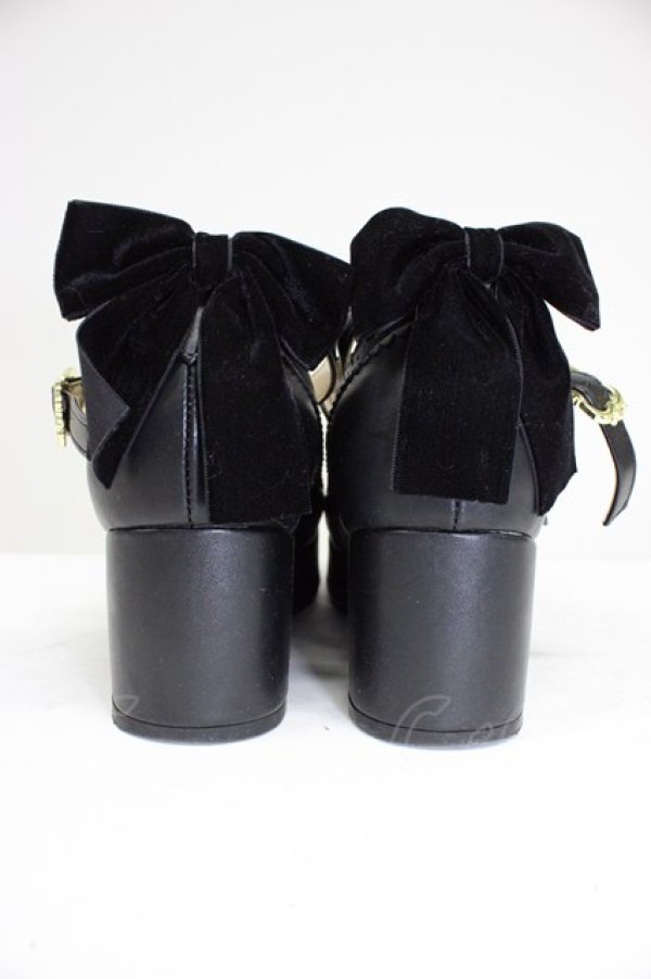 画像2: Amavel / 後ろリボンベルトパンプス M 黒 T-26-03-01-037-CA-SH-SA-ZT (2)