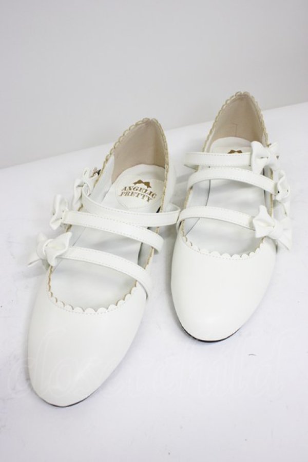 画像1: Angelic Pretty / お散歩リボンシューズ L 白 T-26-03-01-039-AP-SH-SA-ZT (1)