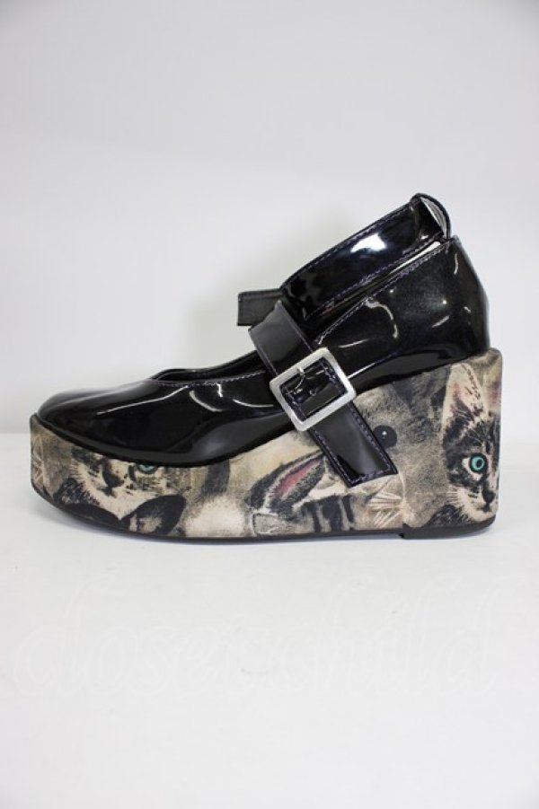 画像3: YOSUKE / アニマルソールエナメルパンプス M 黒Ｘブラウン T-26-03-01-008-PU-SH-SA-ZT (3)