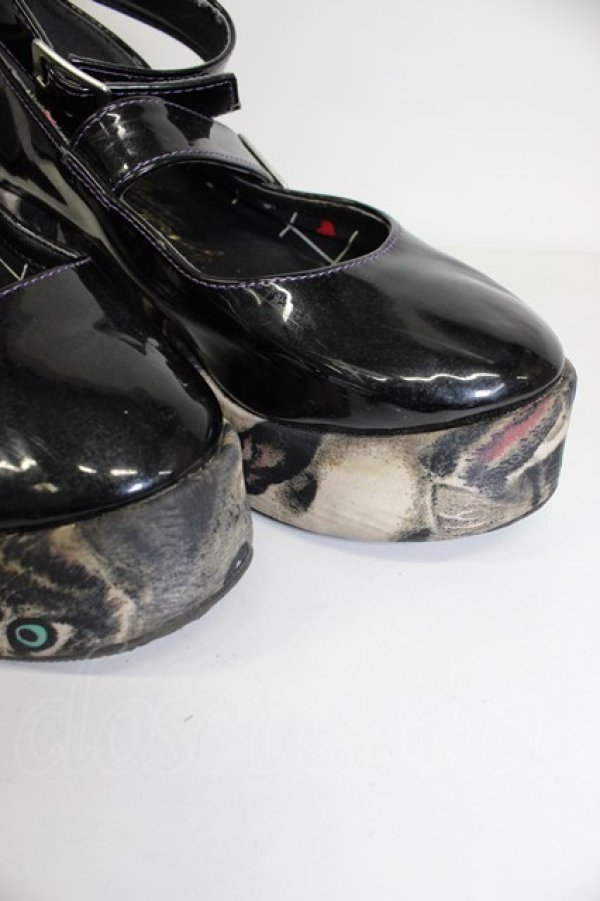 画像5: YOSUKE / アニマルソールエナメルパンプス M 黒Ｘブラウン T-26-03-01-008-PU-SH-SA-ZT (5)