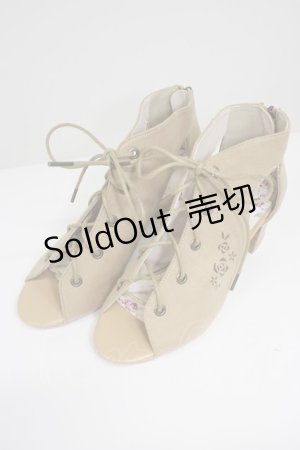 画像: axes femme / レースアップブーサン L ベージュ T-26-03-01-012-AX-SH-SA-ZT