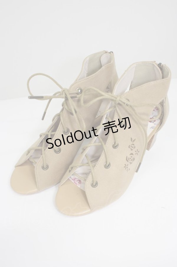 画像1: axes femme / レースアップブーサン L ベージュ T-26-03-01-012-AX-SH-SA-ZT (1)