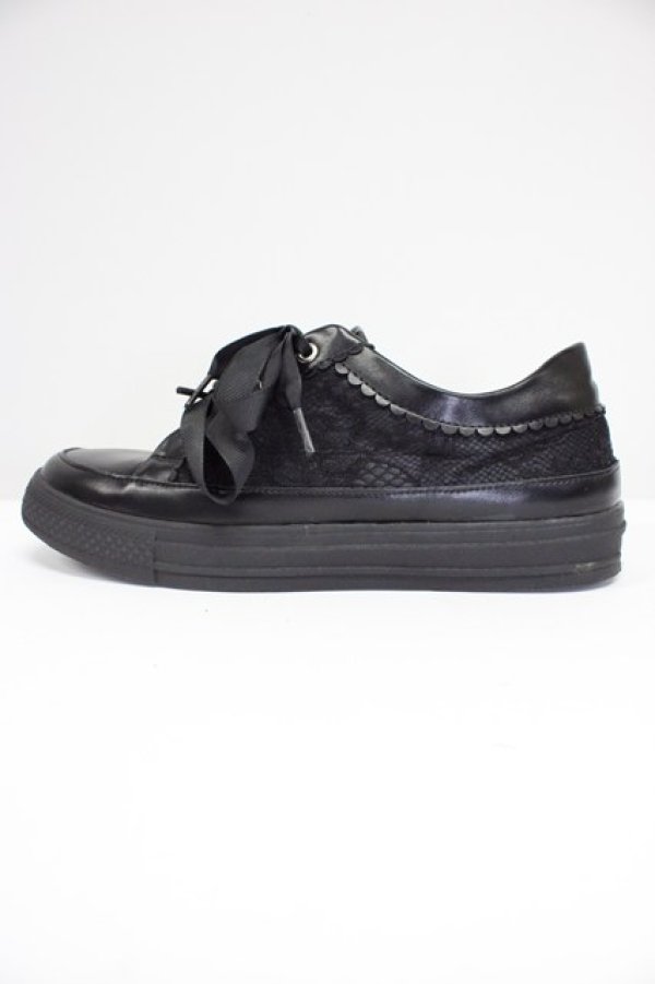 画像3: axes femme / レース切替フラットスニーカー L 黒 T-26-03-01-014-AX-SH-SA-ZT (3)