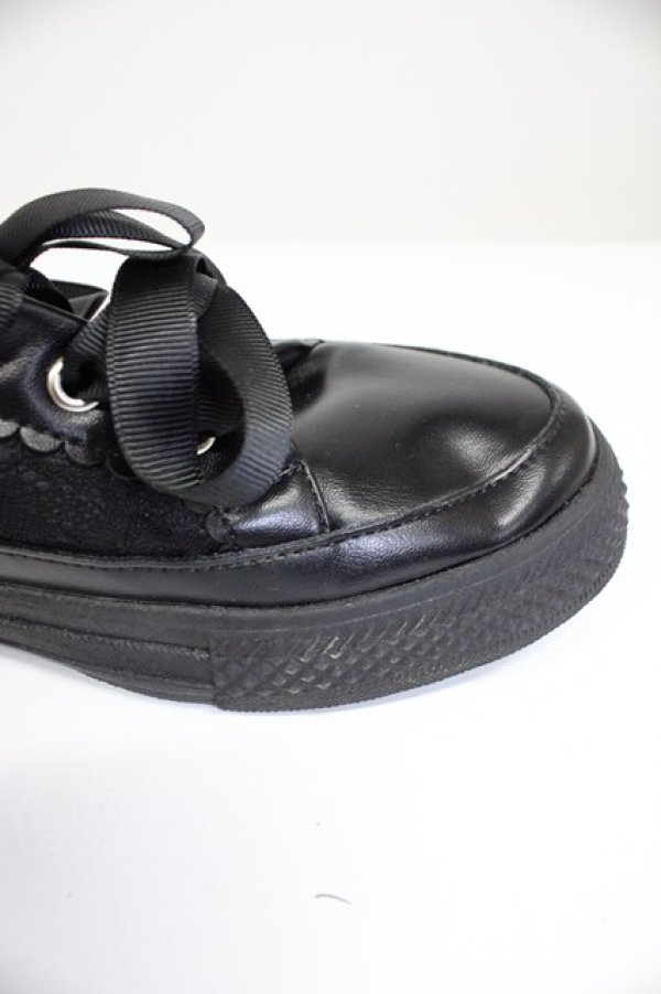 画像4: axes femme / レース切替フラットスニーカー L 黒 T-26-03-01-014-AX-SH-SA-ZT (4)